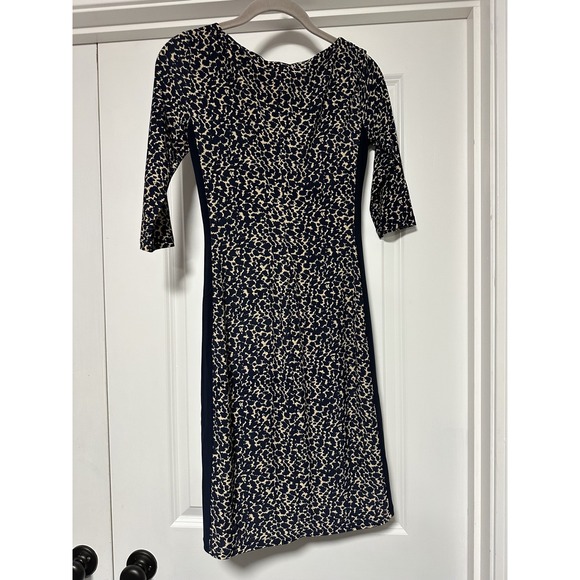 Lauren Ralph Lauren, Women's Sheath Dress, Navy Animal Print ¾ Sleeve, Size 0P - Picture 4 of 8